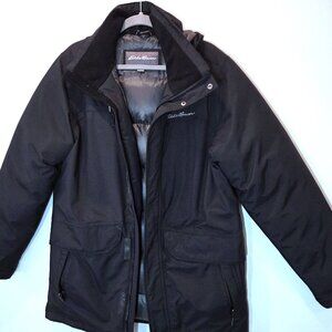 Eddie Bauer Black WeatherEdge Down Parka with Hood Size M